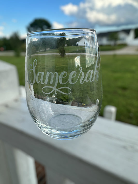 20.5 oz Etched wine glass